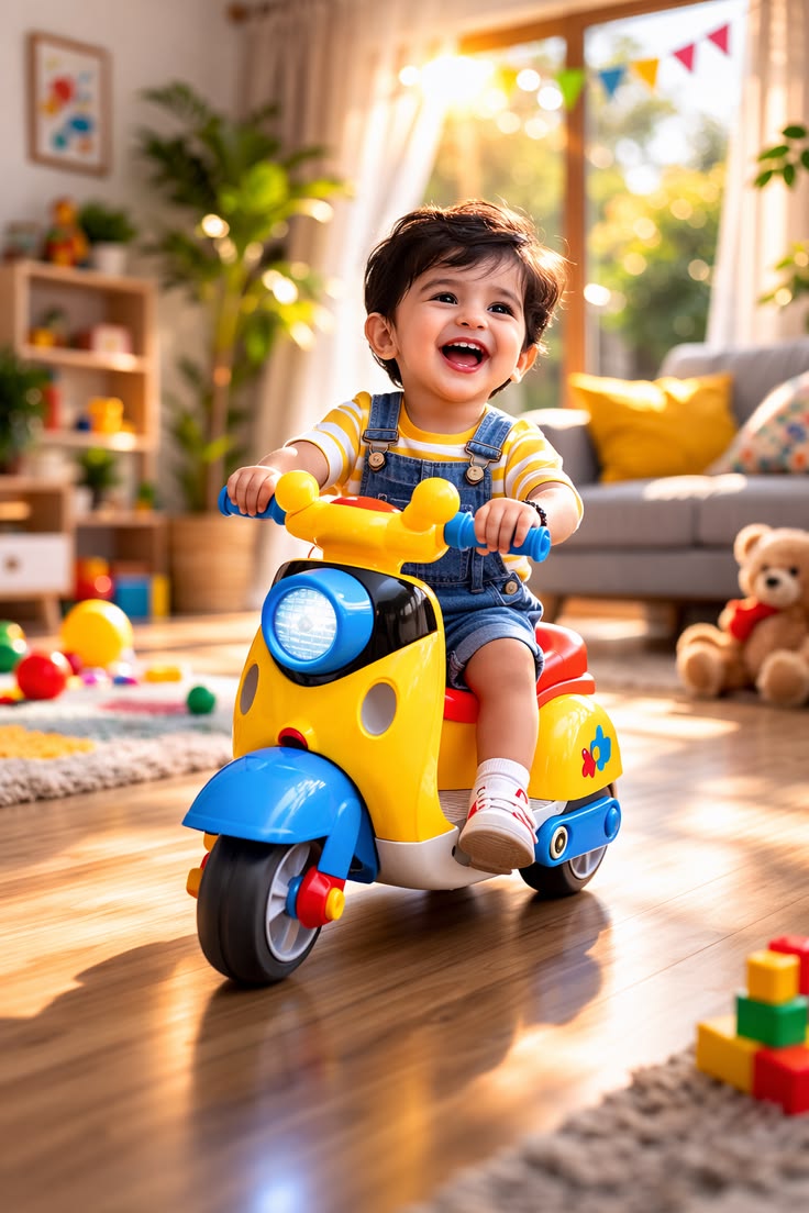 Kids Mini Electric Ride-On Scooter – Musical Toy Bike with LED Headlight & Anti-Slip Wheels for Toddlers